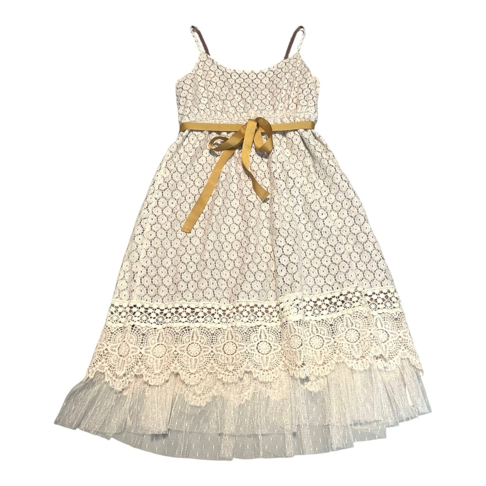 Ryu Lace Dress Tulle Hem New W Tags Size Large Romantic Whimsical Ethereal
